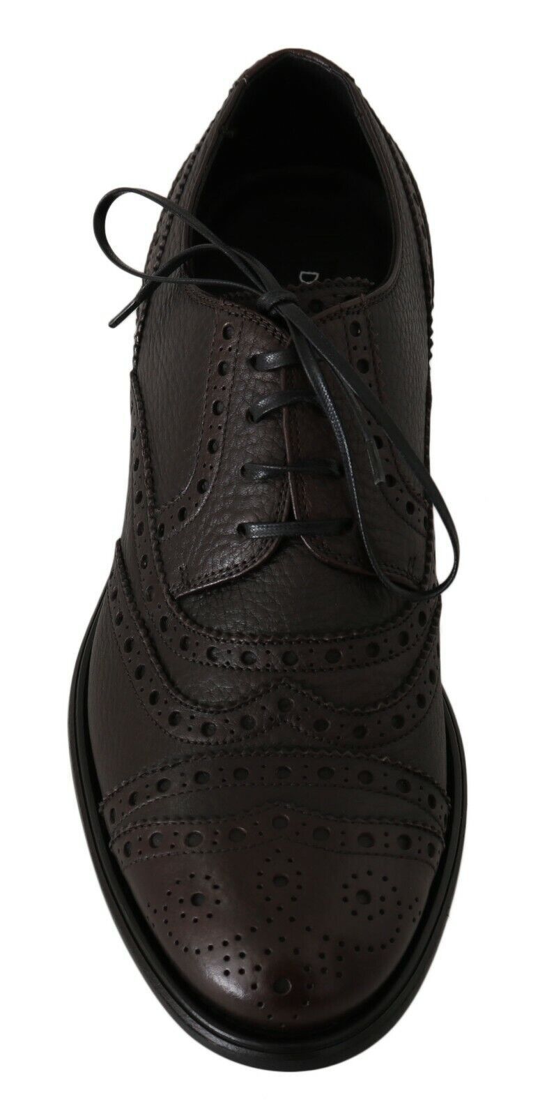 Dolce & Gabbana Brown Leather Wingtip Derby Formal Men's Shoes