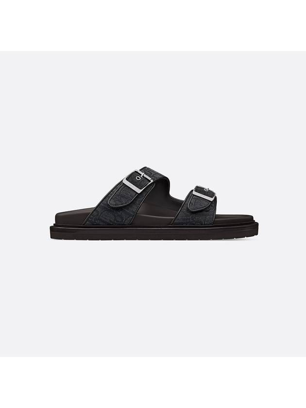 Aqua Oblique Jacquard Sandals Black Dior