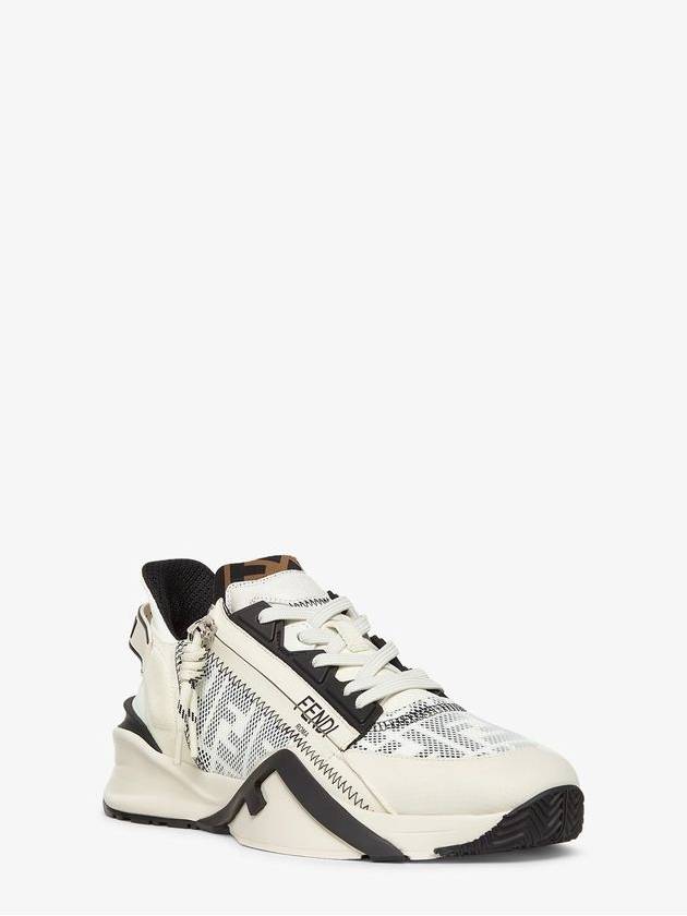 Fendi Flow FF Motif Leather Low Top Sneakers White