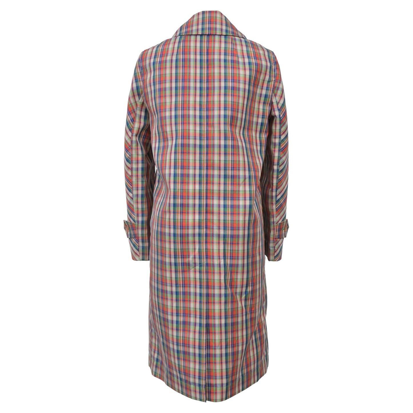 Burberry Checkered Long Coat in Multicolor Silk