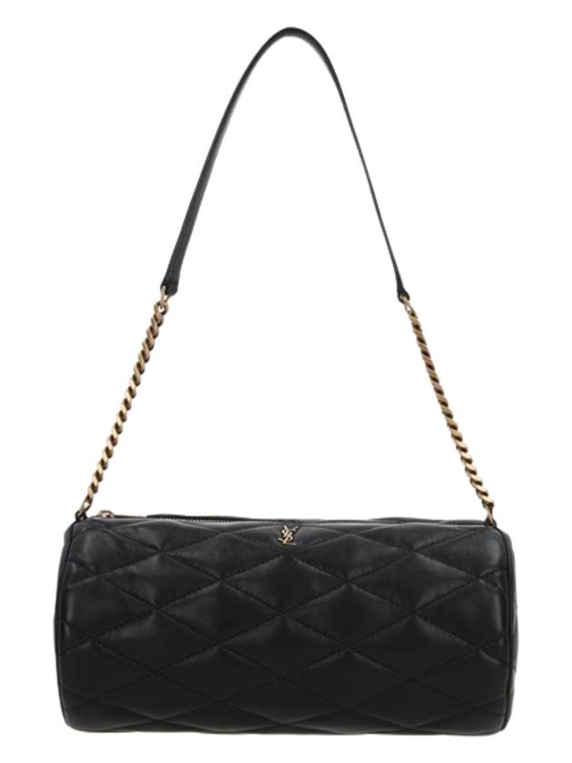 Saint Laurent Women's Sade Small Tube Quilted Lambskin Shoulder Bag Black
