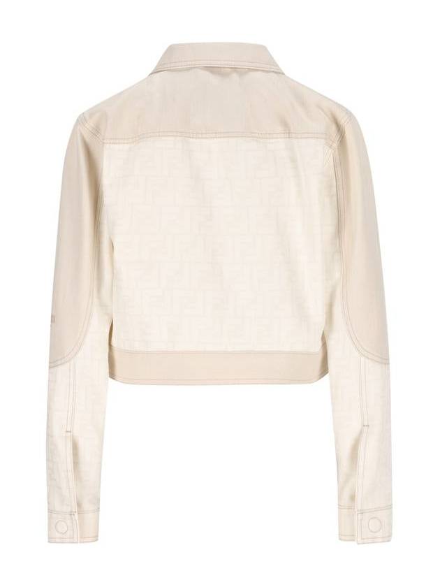 Fendi FF Blouson Jean Denim Jacket White