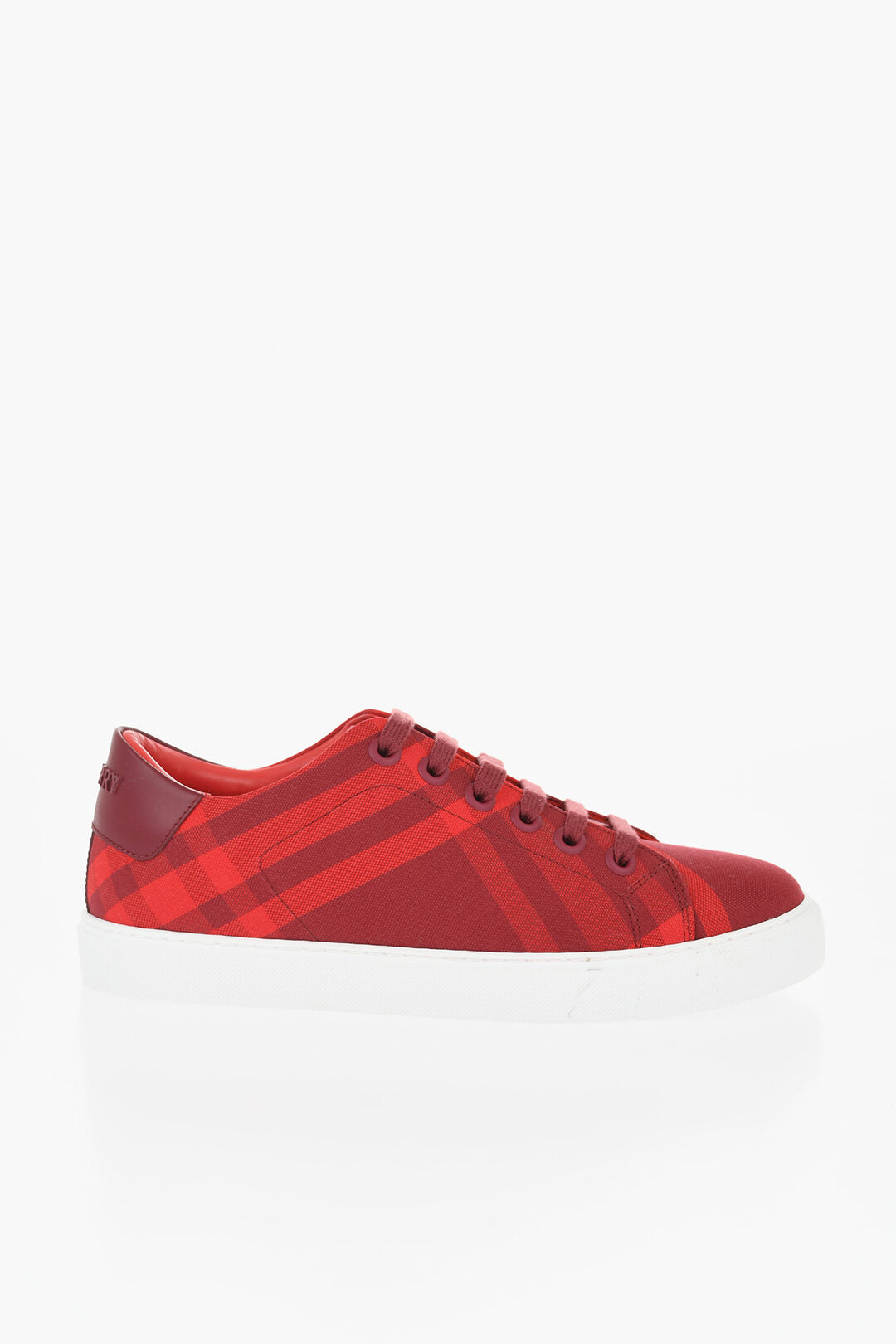 Burberry Checked Cotton Low-Top Sneakers With Contrast Sole