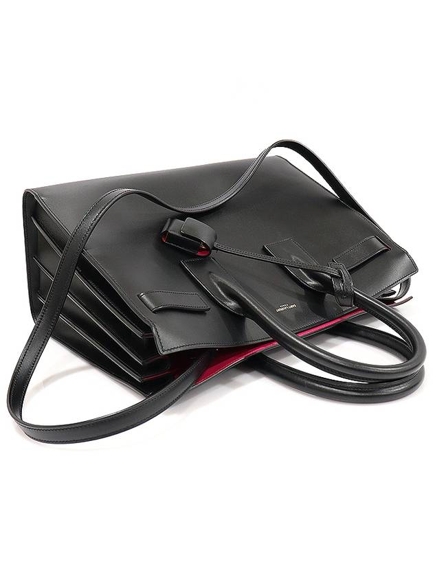 Saint Laurent 378299 Black Smooth Calfskin Classic Sock Dejour Small Tote Bag