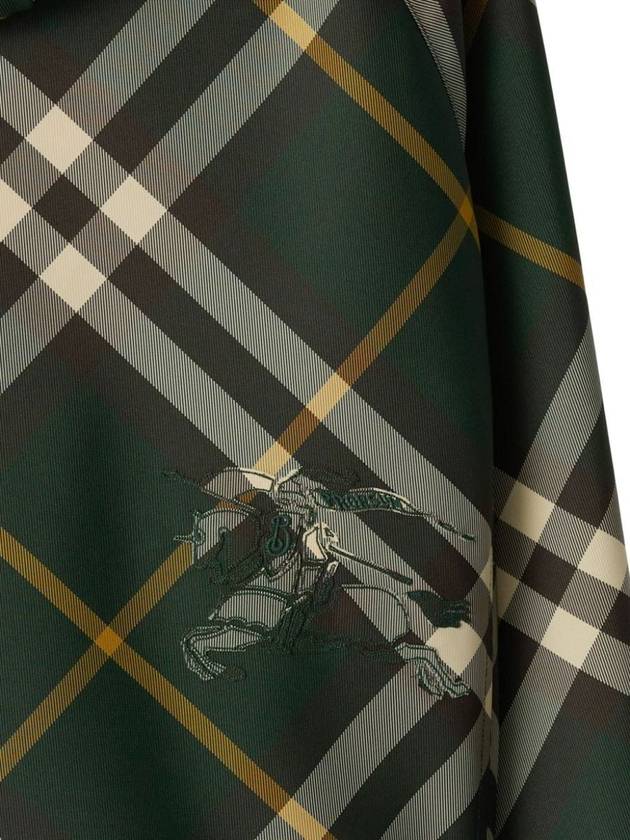 Burberry Check Pattern Zip-Up Hoodie Green