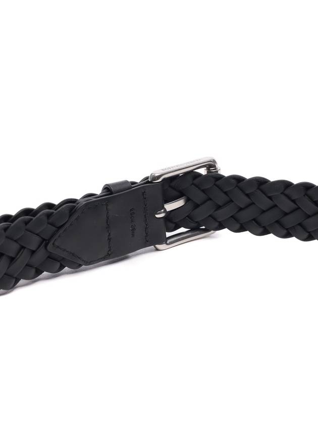 Bottega Veneta ntreciato Leather Belt Black