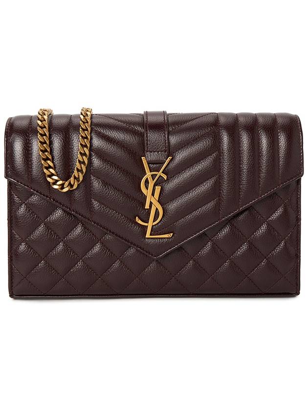 Saint Laurent Cassandre Logo Cross Bag Brown