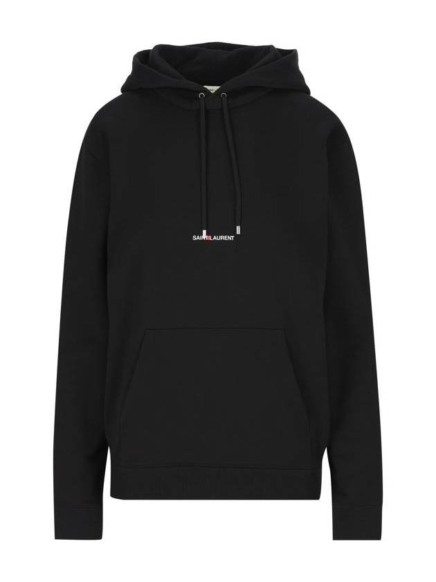 Saint Laurent Signature Logo Hooded Top Black
