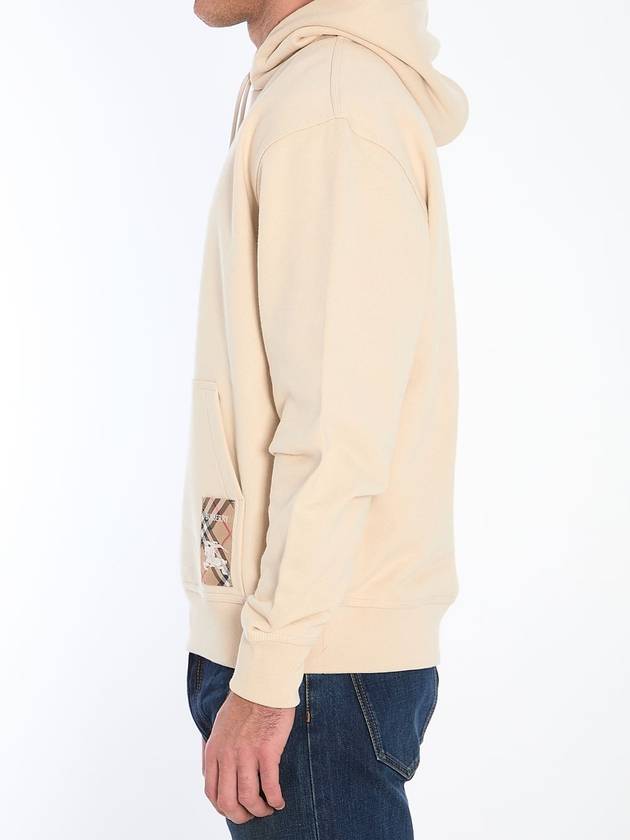 Burberry Check Label Cotton Hoodie Nutmeg