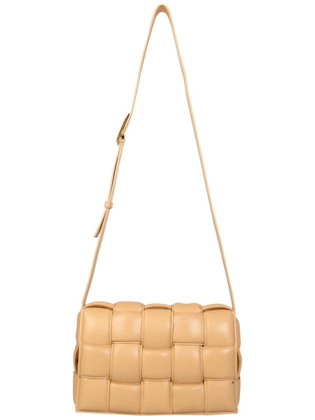 Bottega Veneta Gold Padded Cassette Cross Bag Almond