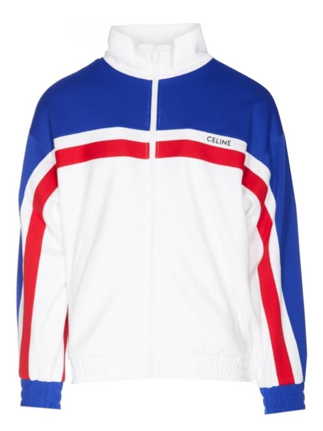 CELINE Logo Electric Blue Track Jacket White