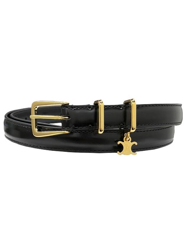 CELINE Taurillon Leather Elegant Charm 1 Belt Black