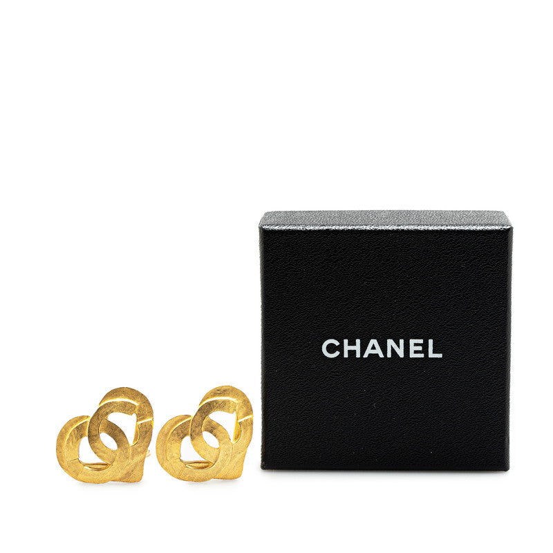 Chanel Vintage Coco Mark Heart Circle Earrings