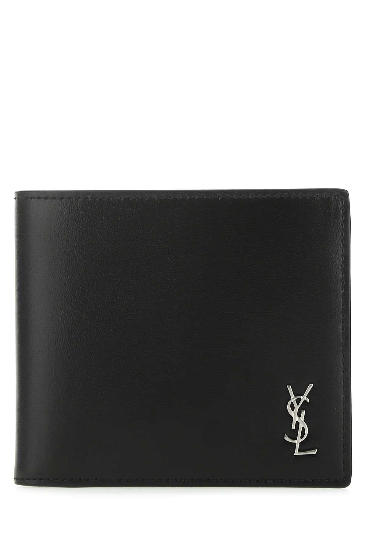 Saint Laurent Men Black Leather Wallet