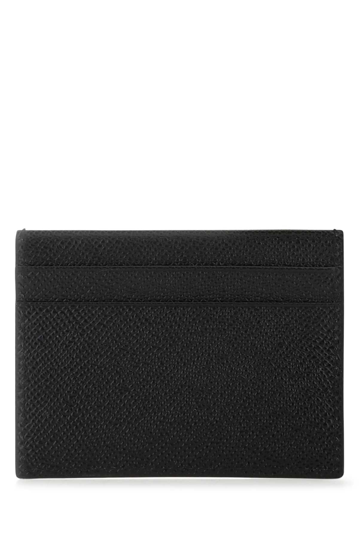 Dolce & Gabbana Men Black Leather Card Holder
