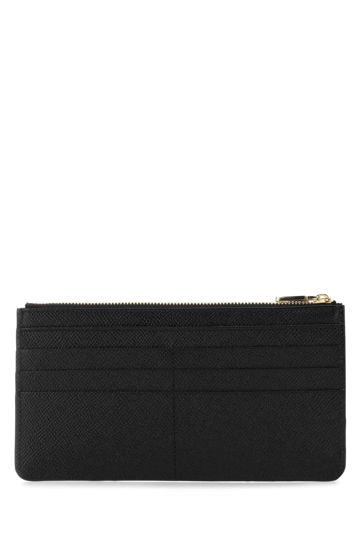 Dolce & Gabbana Women Black Leather Card Holder