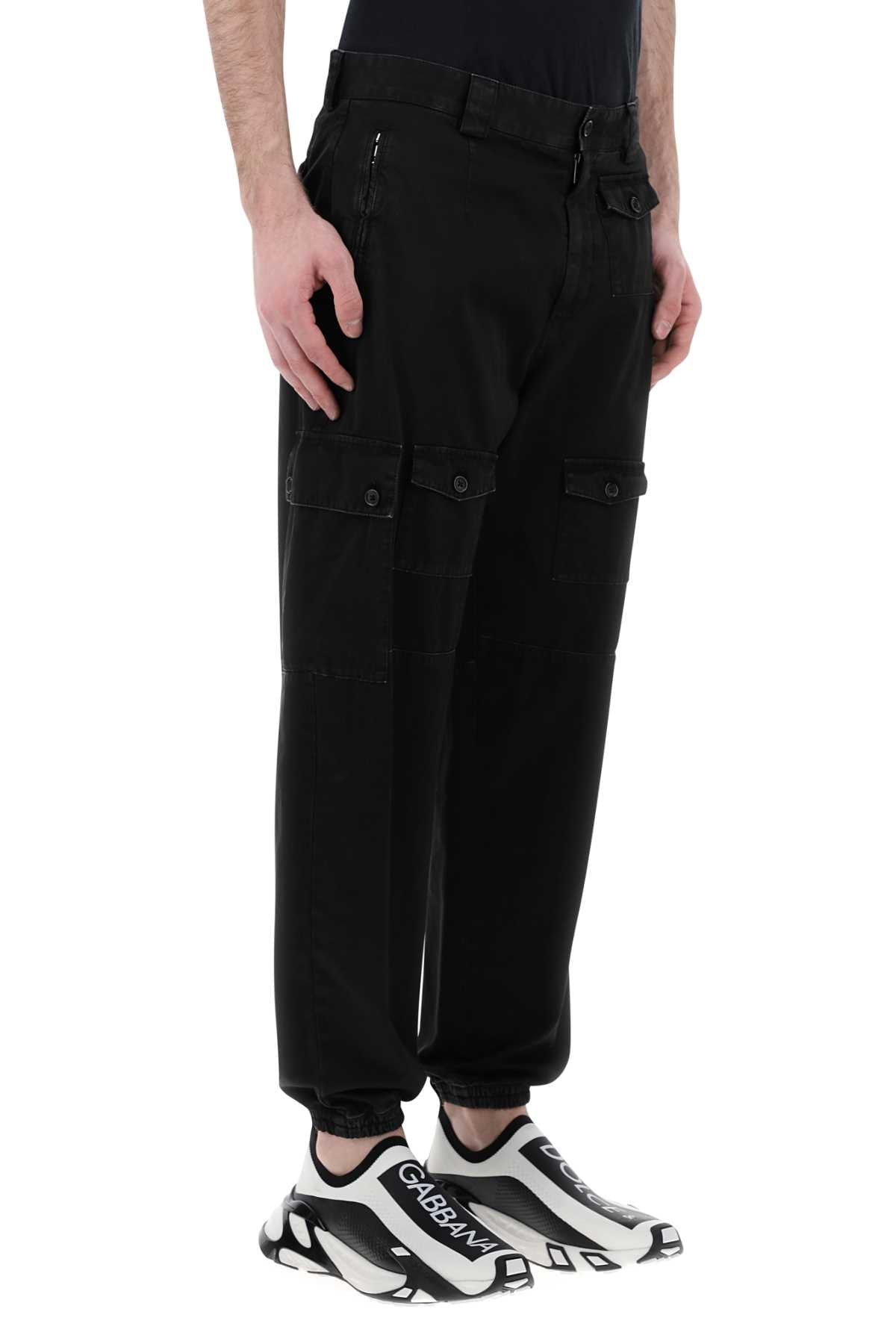 Dolce & Gabbana Men Black Cotton Cargo Pant