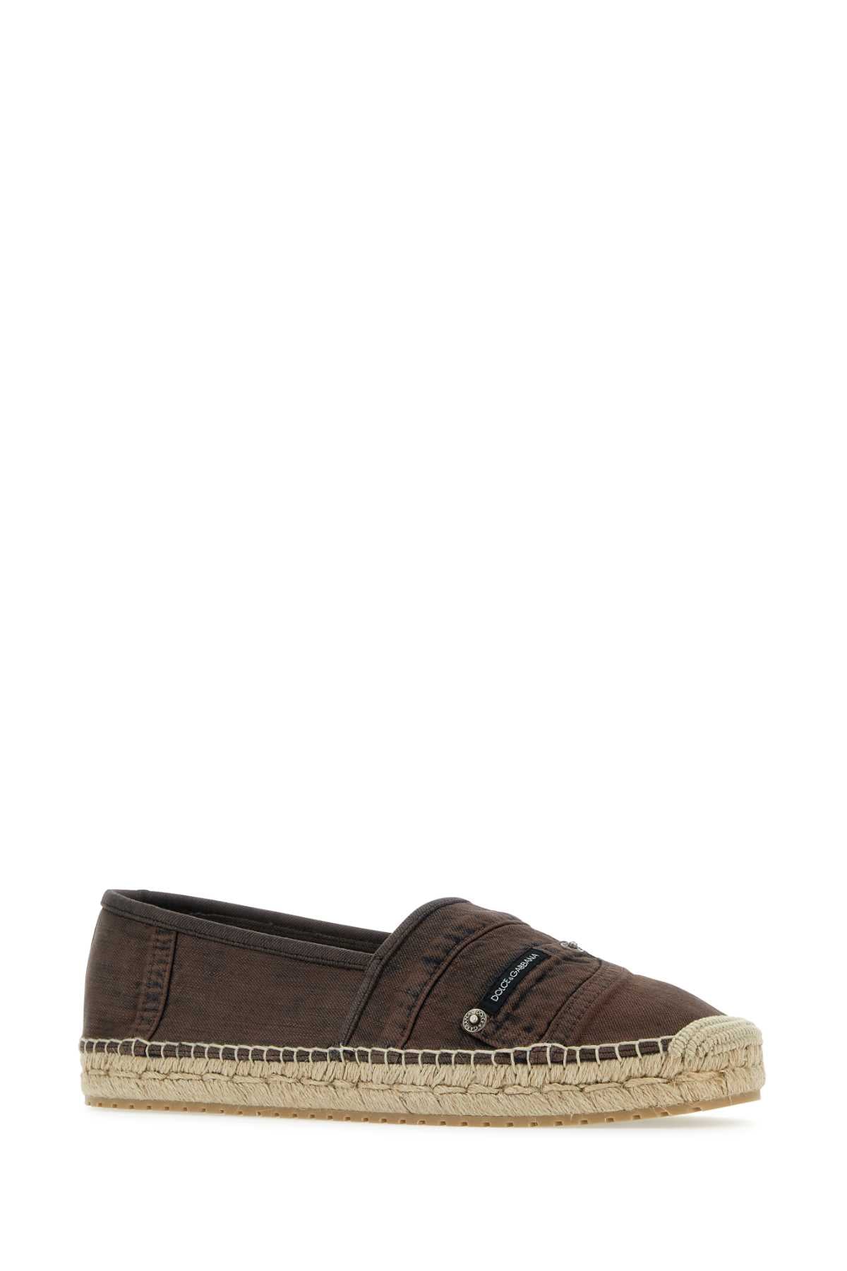 Dolce & Gabbana Men Brown Denim Espadrilles