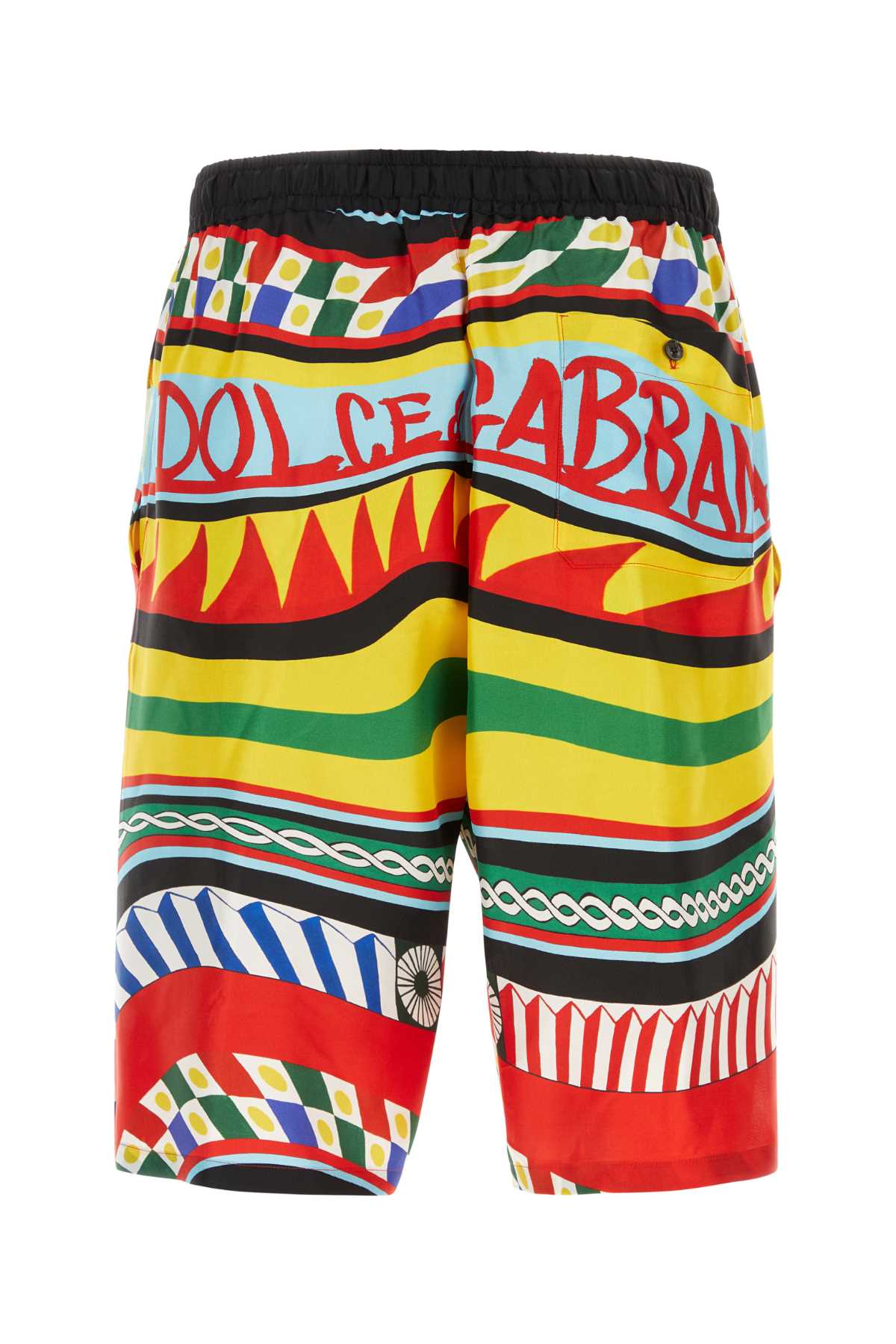 Dolce & Gabbana Men Printed Satin Bermuda Shorts