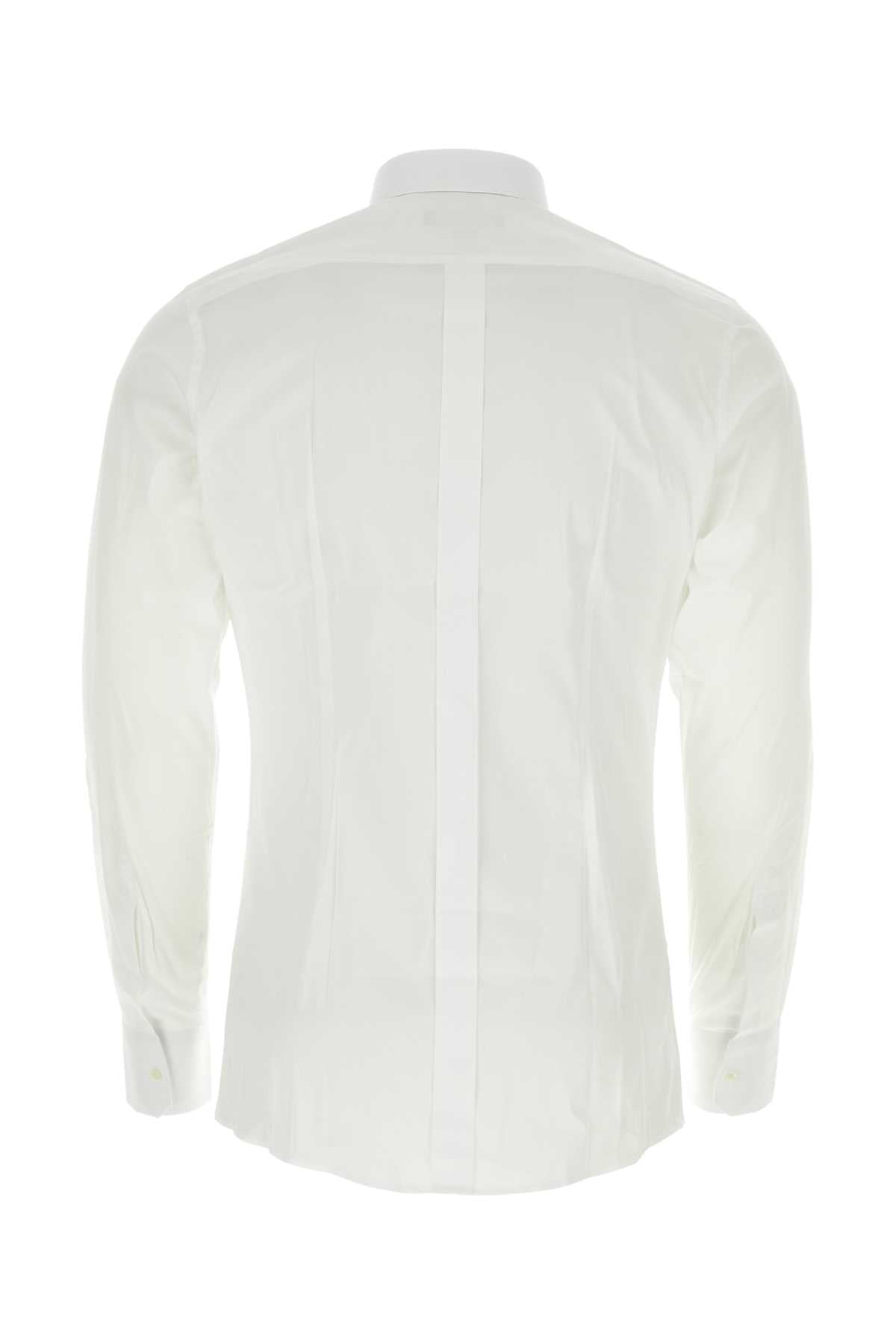 Dolce & Gabbana Men White Stretch Poplin Shirt