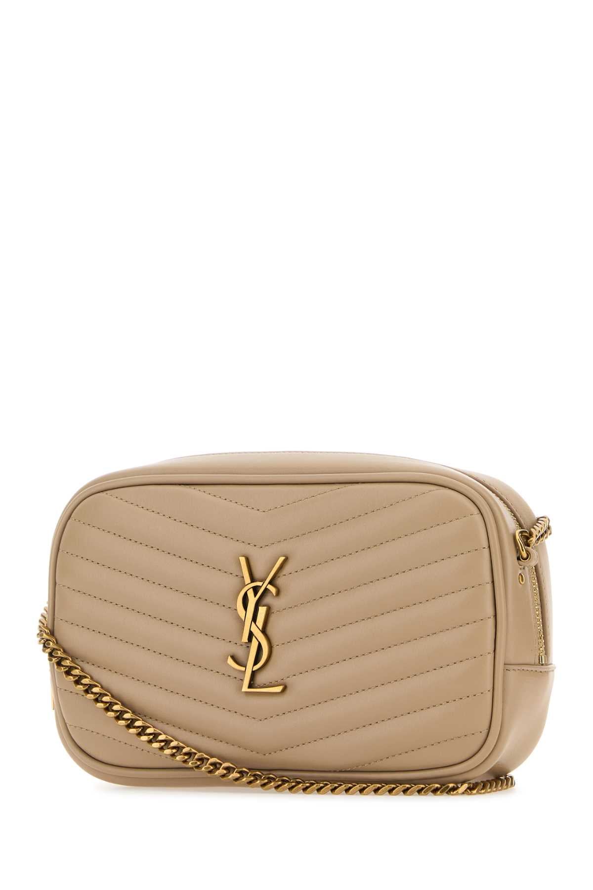 Saint Laurent Women Cappuccino Leather Mini Lou Crossbody Bag