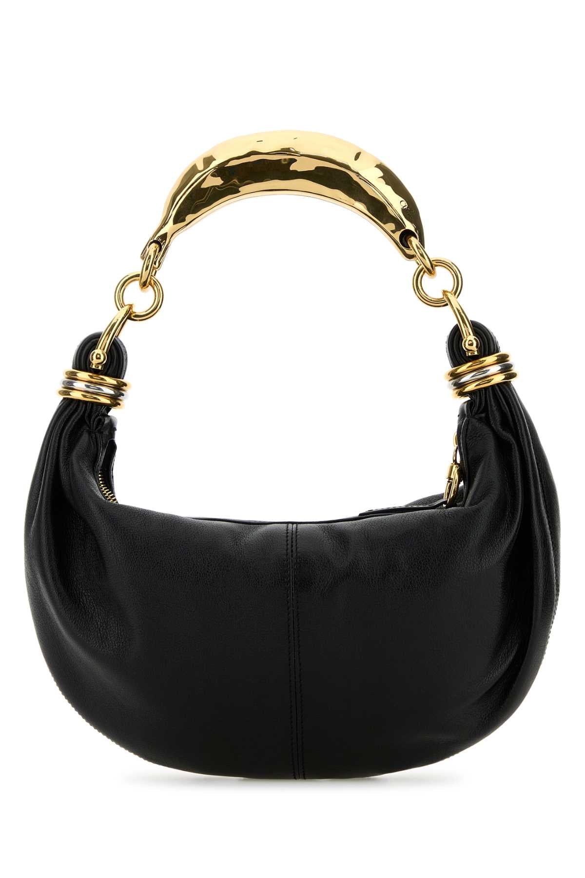 Chloe Women Black Leather Small Bracelet Hobo Shoulder Bag