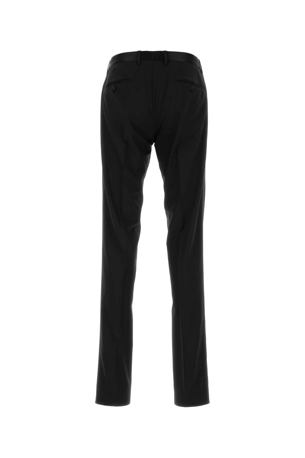 Dolce & Gabbana Men Black Stretch Wool Blend Pant