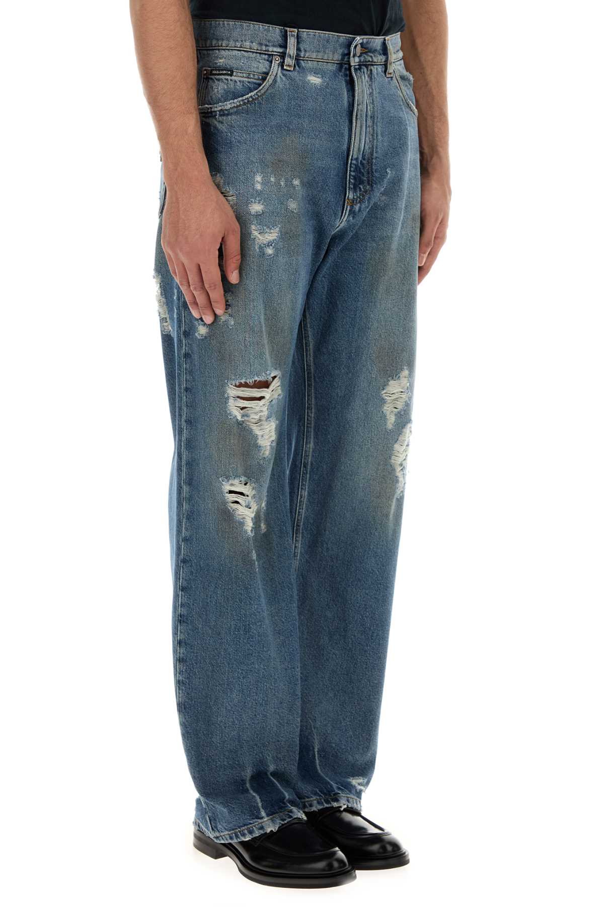 Dolce & Gabbana Men Denim Wide-Leg Jeans