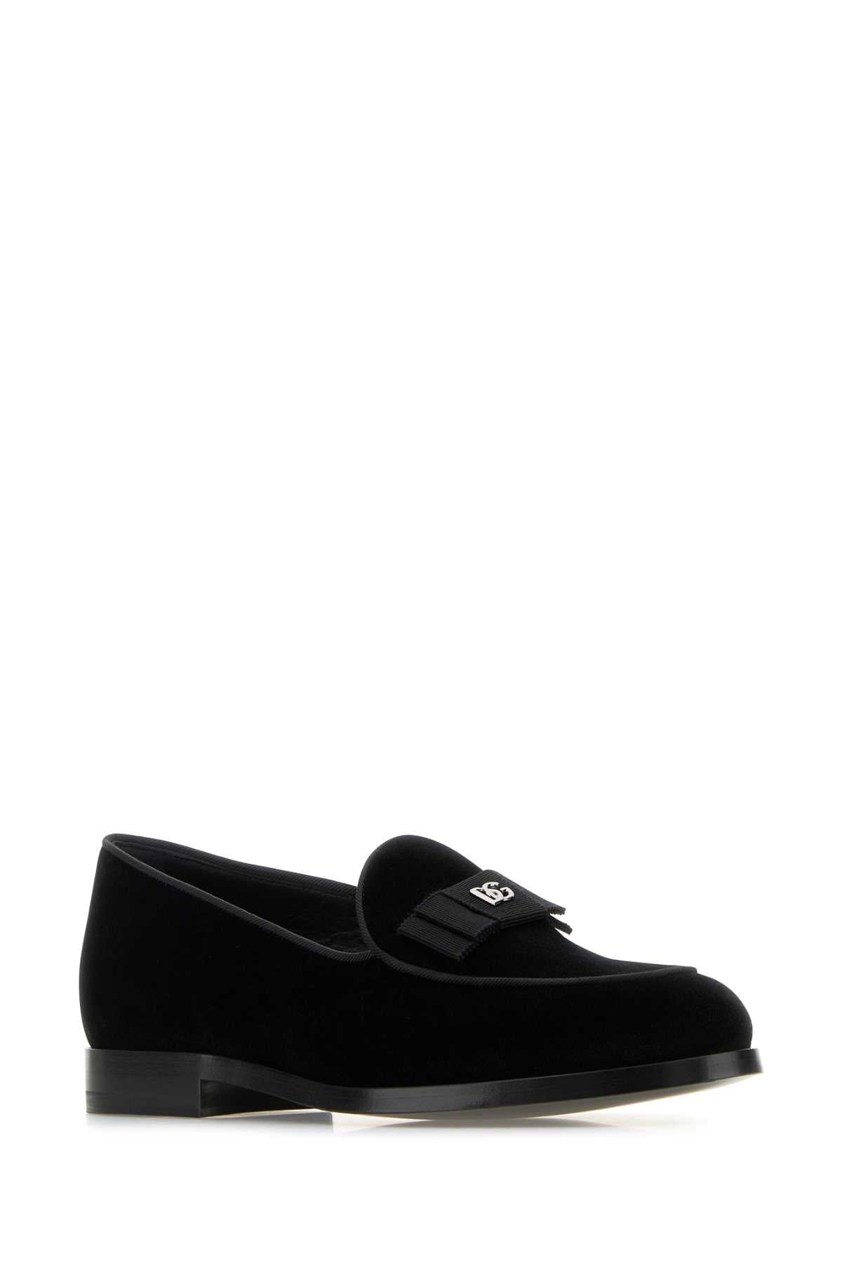 Dolce & Gabbana Men Black Belt Vivaldi Loafers