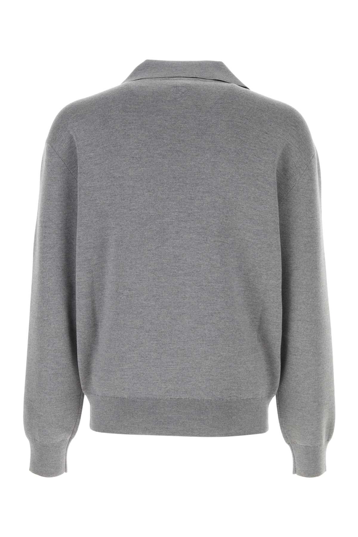 Dolce & Gabbana Men Grey Wool Blend Sweater