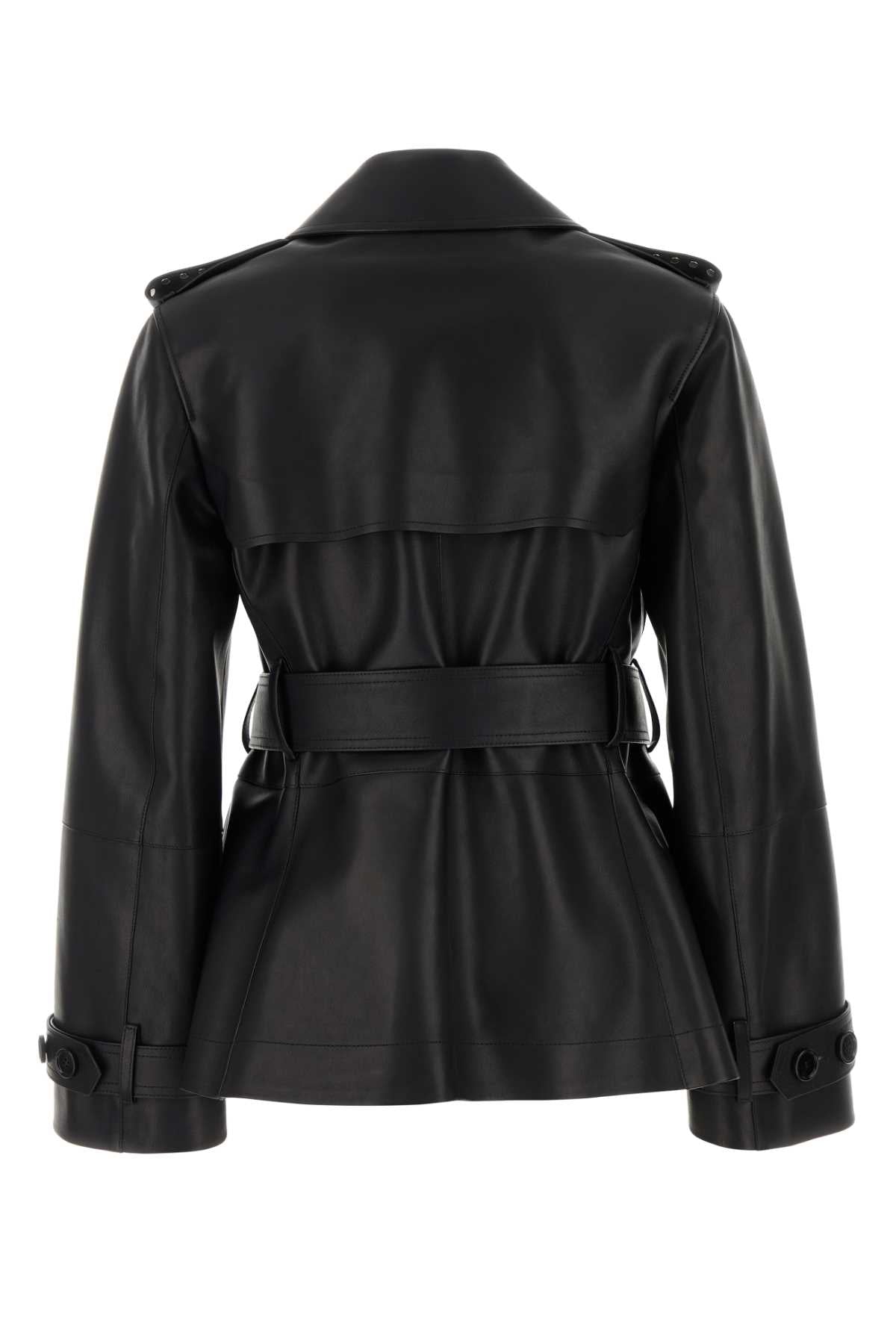 Burberry Women Black Leather Jacket