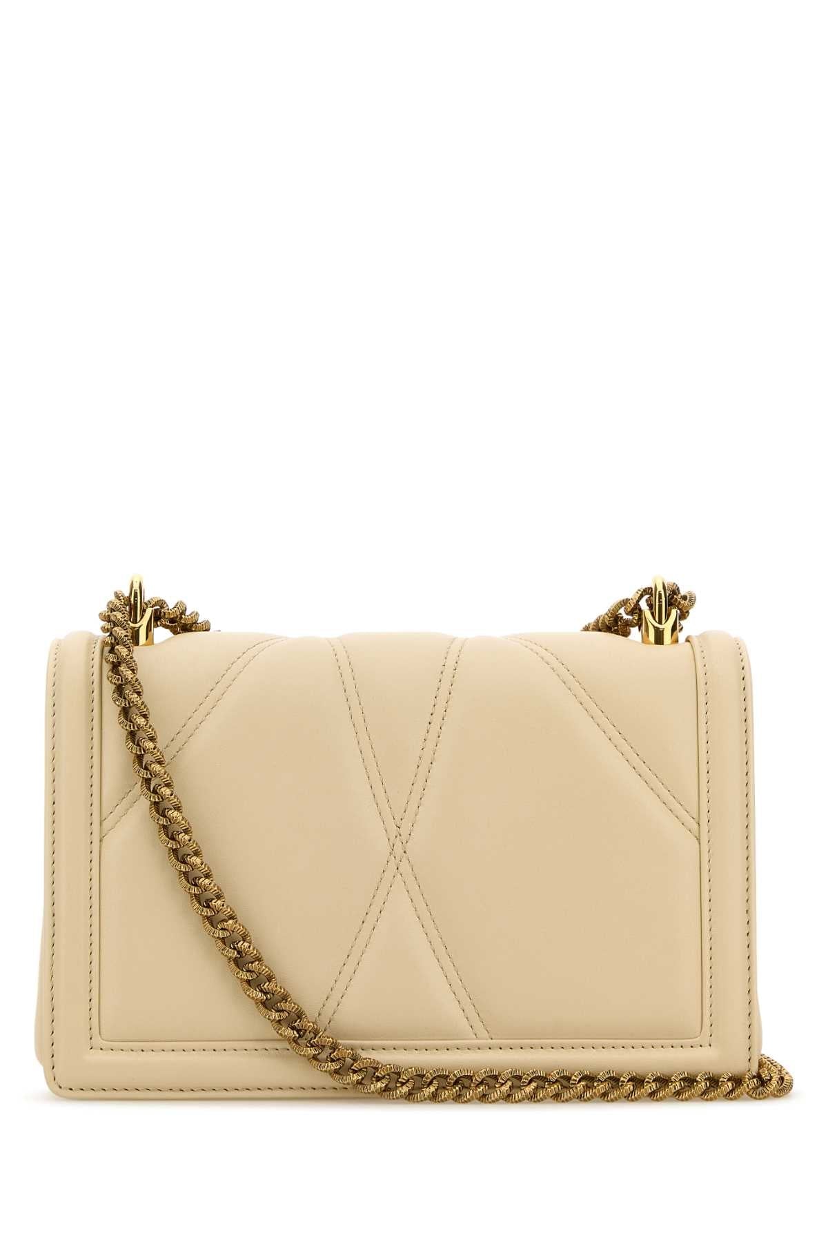 Dolce & Gabbana Women Ivory Nappa Leather Devotion Shoulder Bag