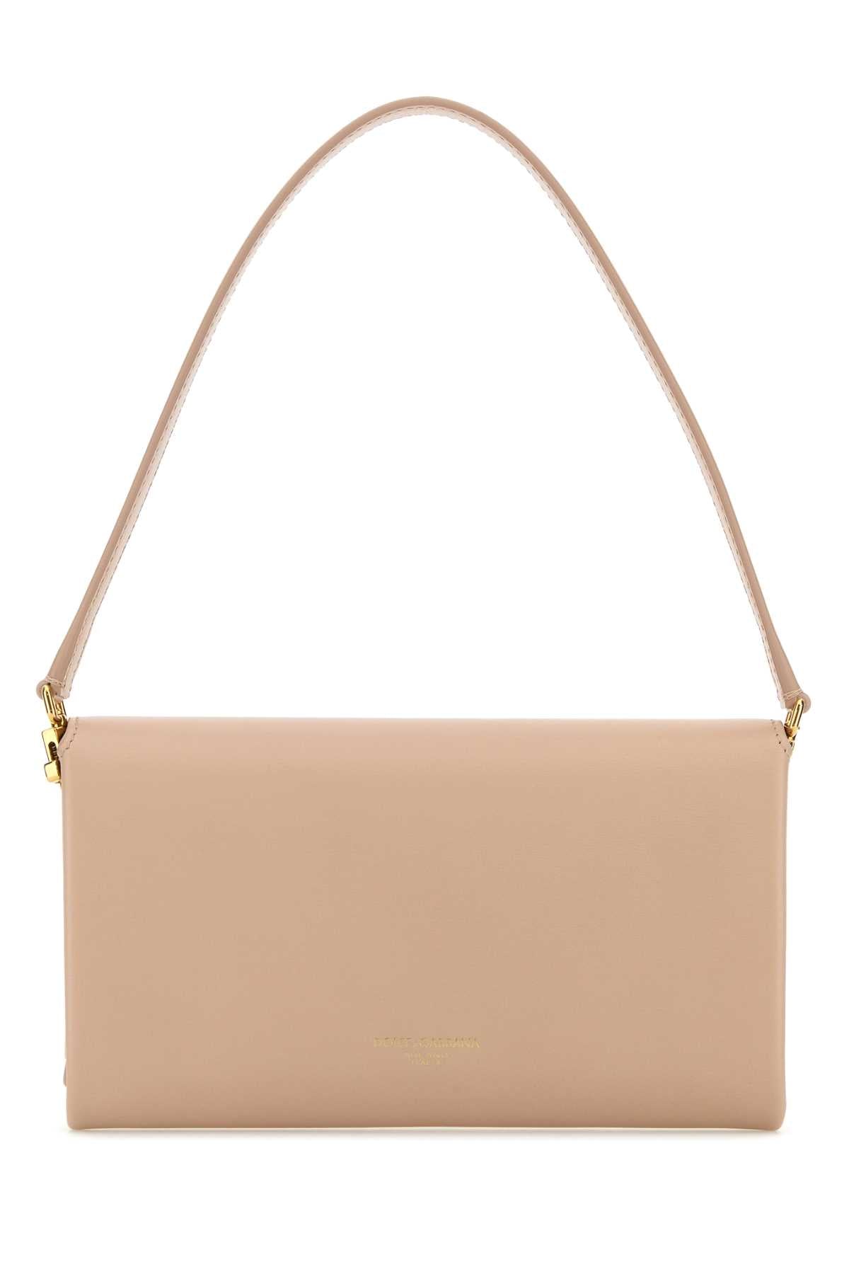 Dolce & Gabbana Women Powder Pink Leather Marlene Clutch