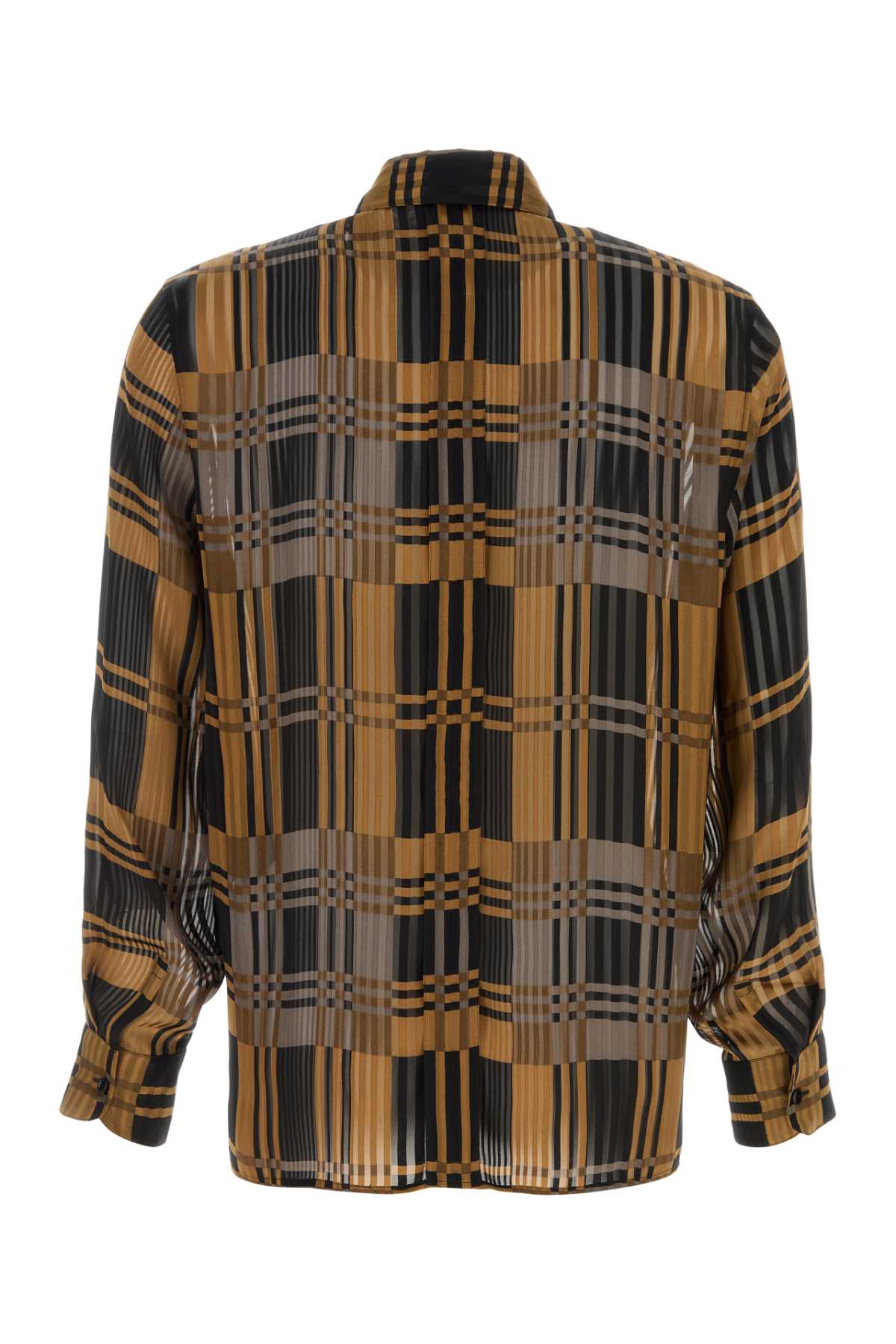 Saint Laurent Men Embroidered Silk Shirt