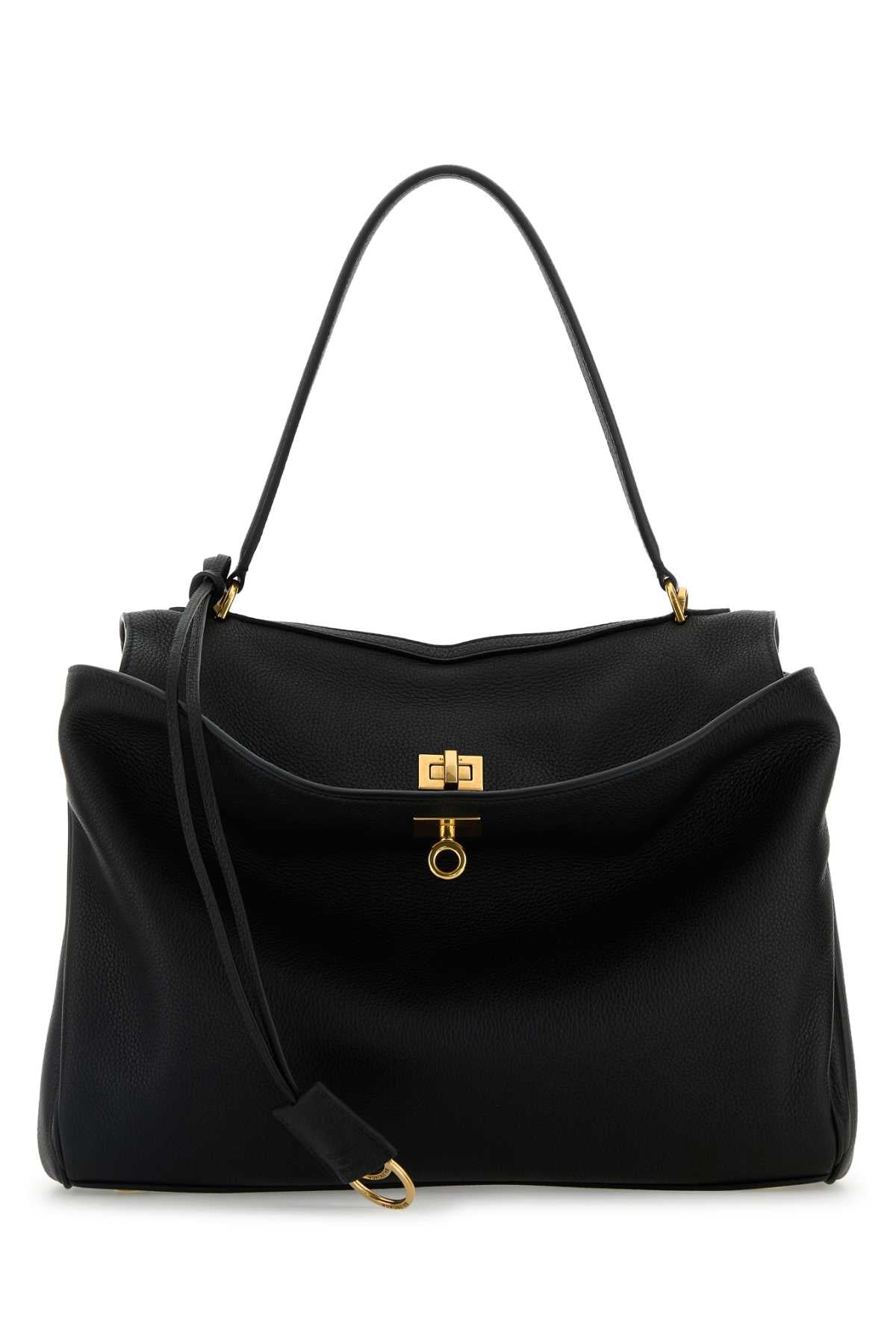 Balenciaga Women Black Leather Rodeo Handbag