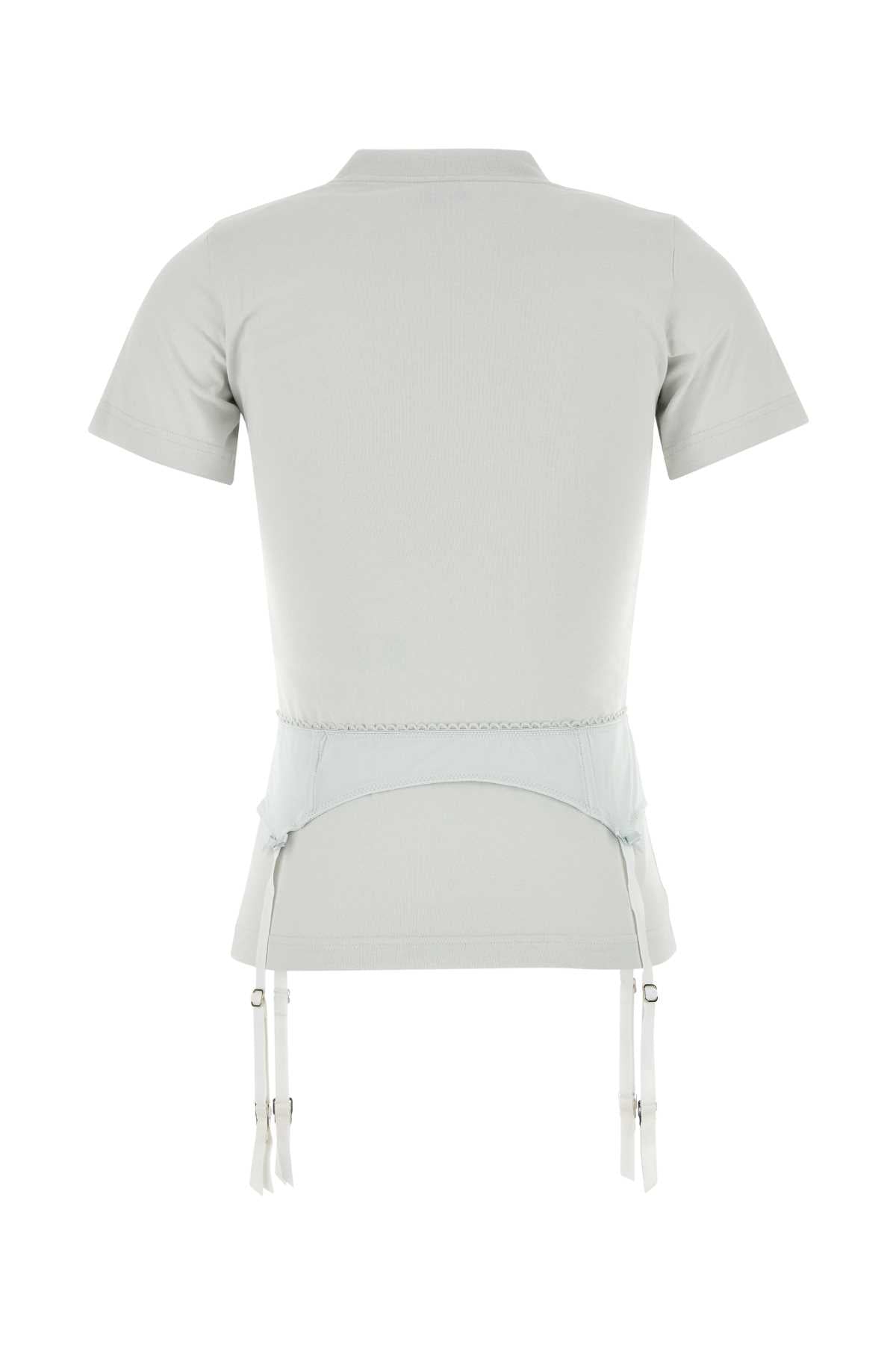 Balenciaga Women Chalk Stretch Cotton T-Shirt