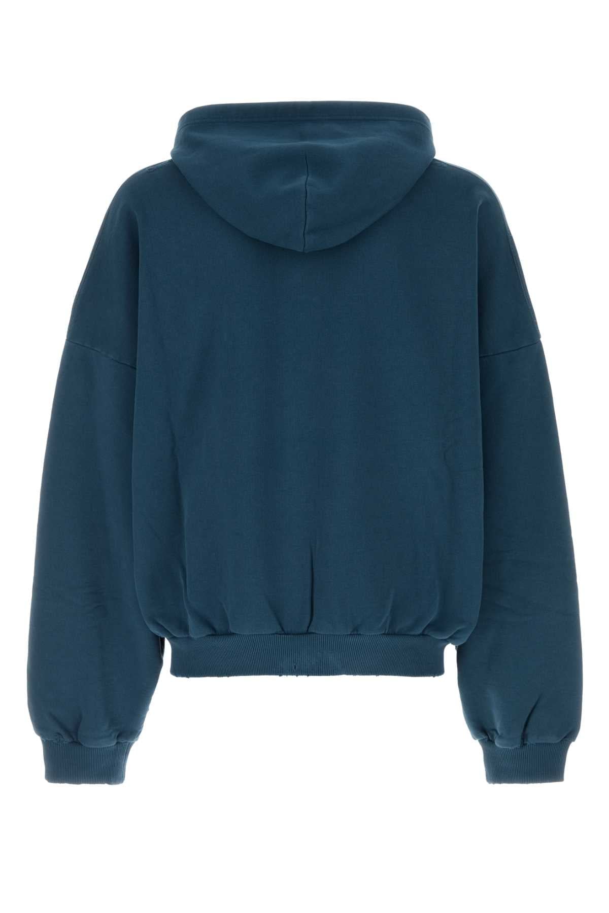 Balenciaga Men Blue Cotton Oversize Sweatshirt