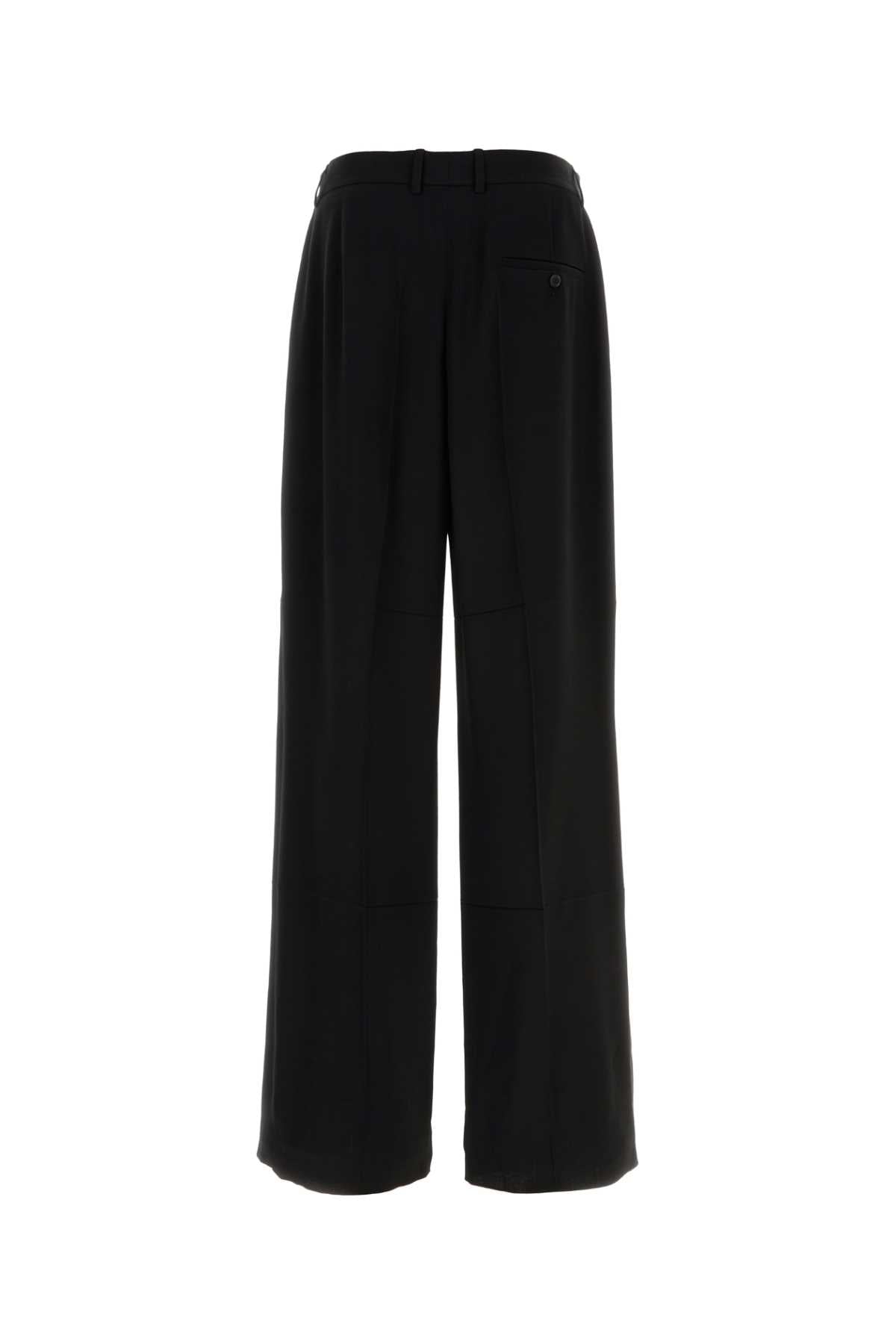 Balenciaga Men Black Twill Wide-Leg Pant