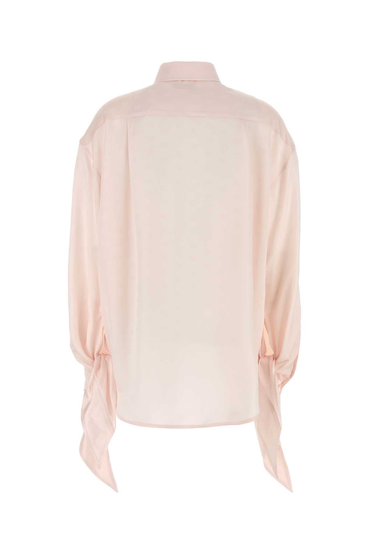 Balenciaga Women Pastel Pink Satin Shirt