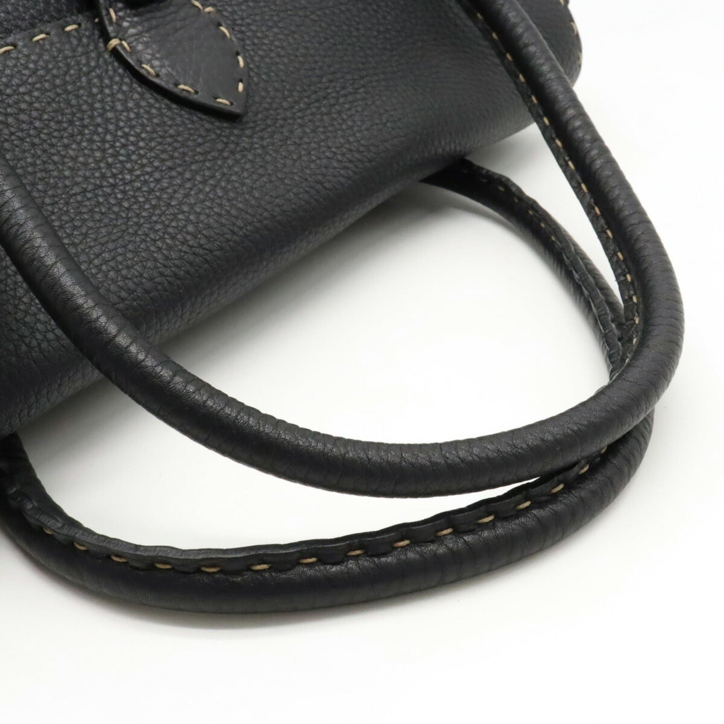 FENDI Selleria tote bag shoulder leather black 8BR388