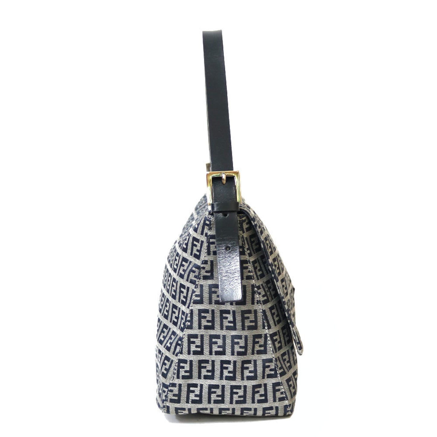 FENDI Shoulder Bag Zucchino Mamma Baguette Blue Ladies