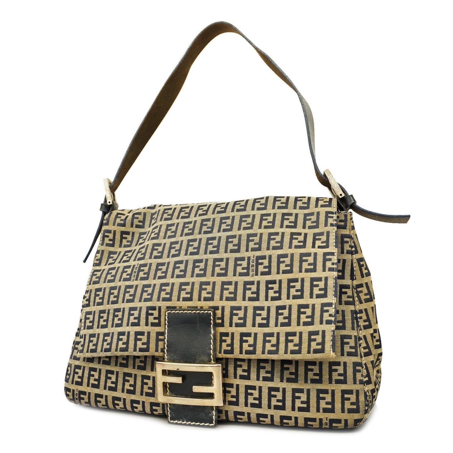 FENDIAuth Zucchino Handbag Women's Nylon Handbag Navy