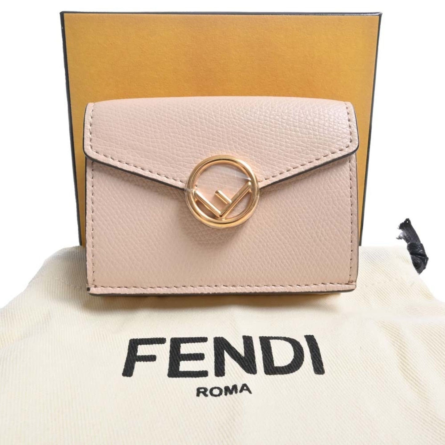FENDI F's Leather Micro Trifold Wallet 8M0395 Pink Ladies