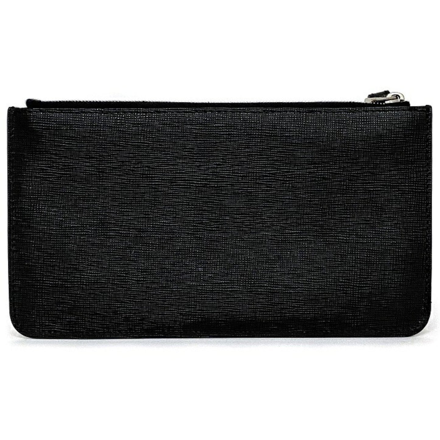 FENDI Pouch Black Silver Punker Lito 8M0341 PVC Leather Studs Fur Karl Lagerfeld Mini Character Round with Strap