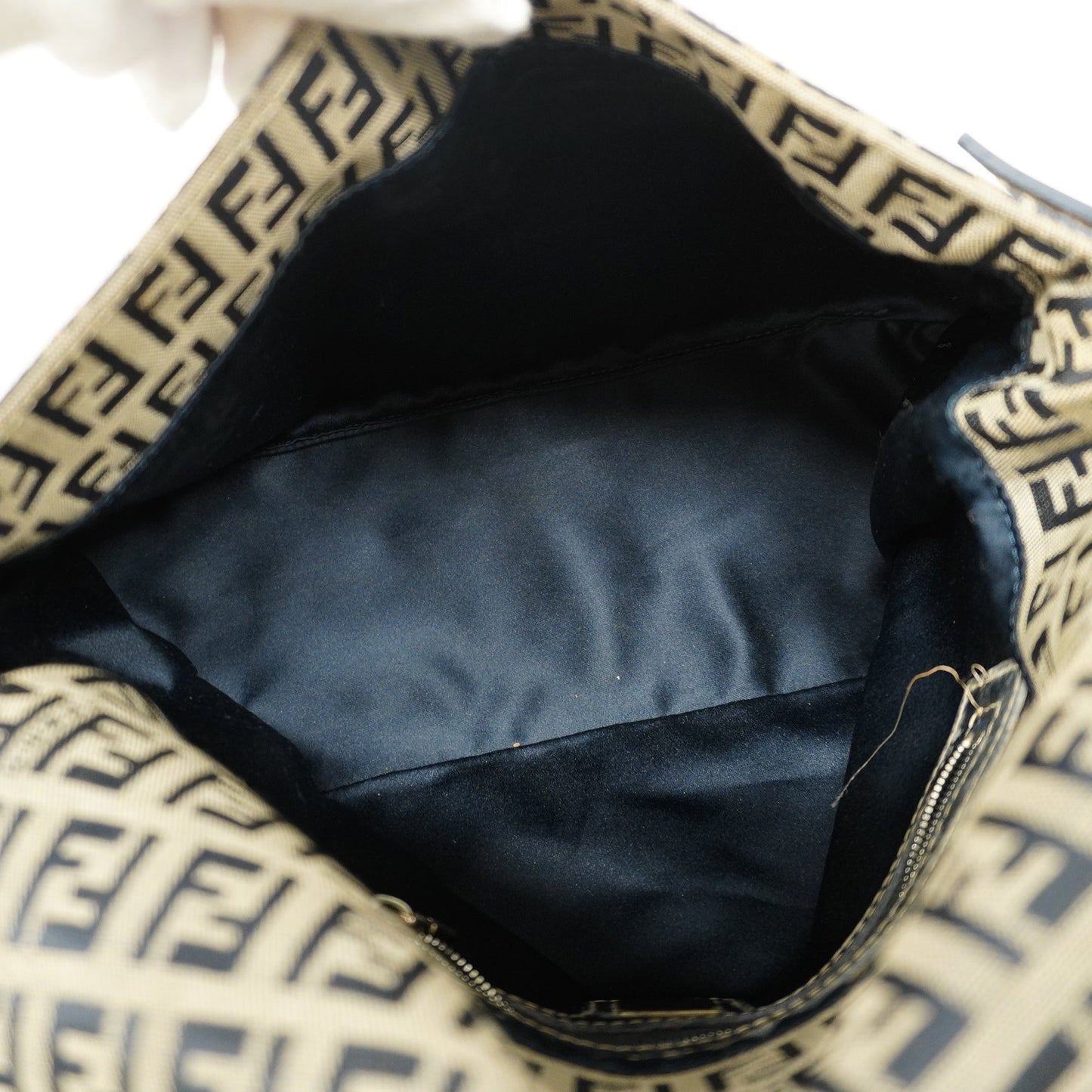 FENDIAuth Zucchino Handbag Women's Nylon Handbag Navy