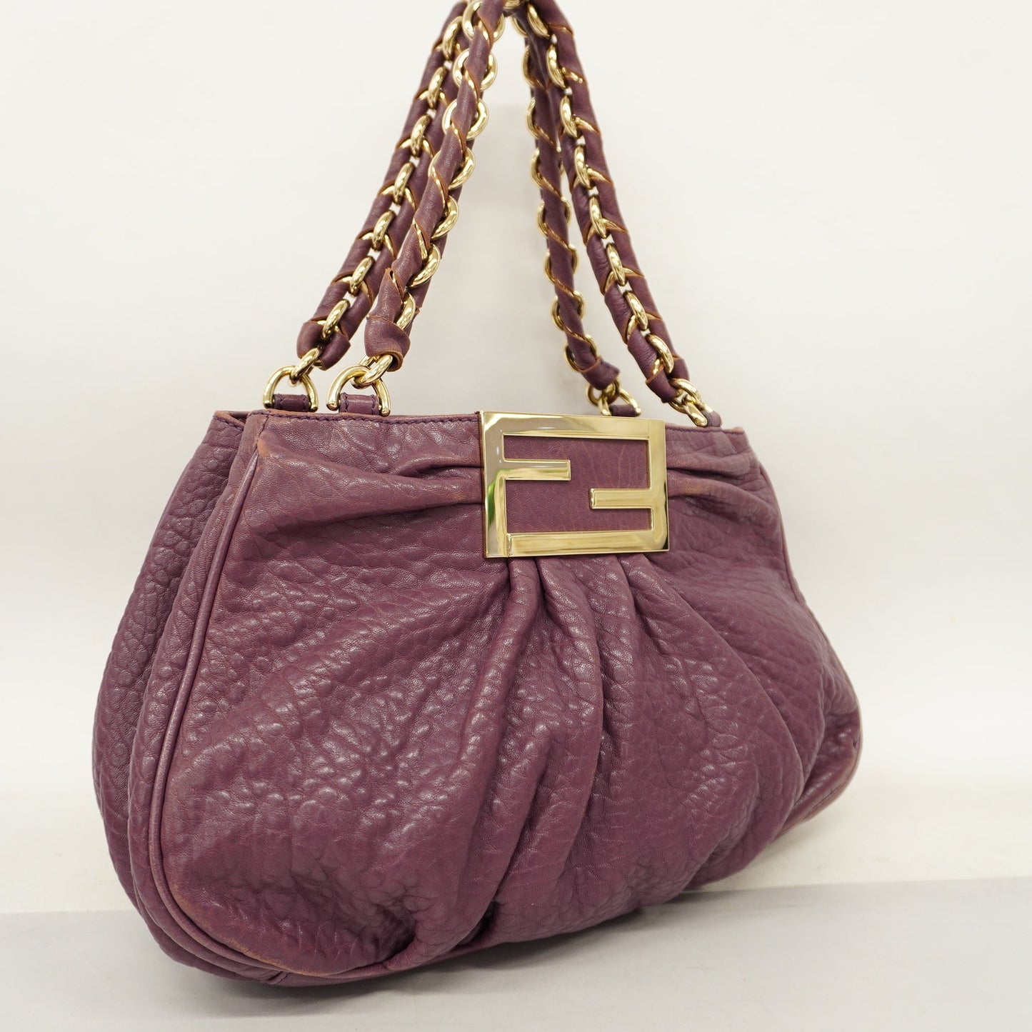 FENDIAuth Tote Bag Women's Leather Tote Bag Purple