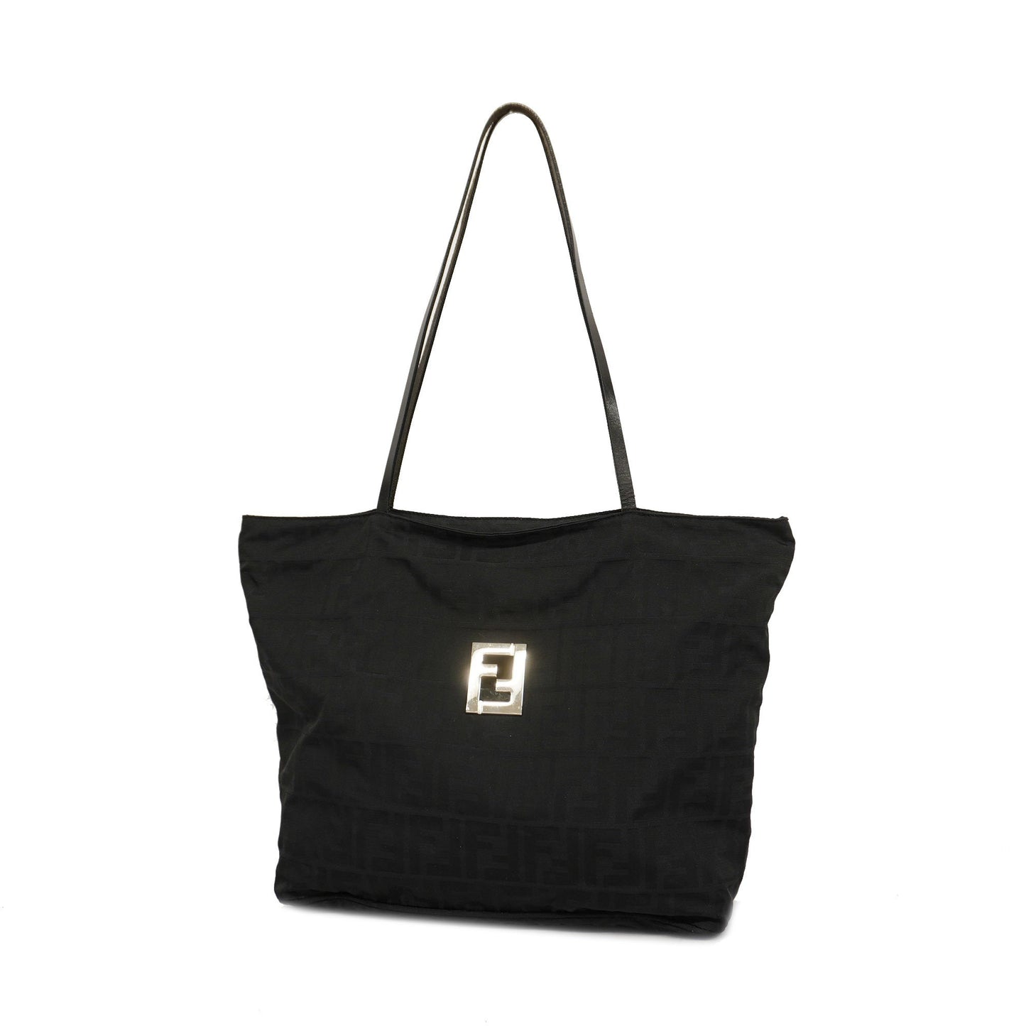 FENDIAuth Zucca Tote Bag Women's Nylon Canvas,Leather Black