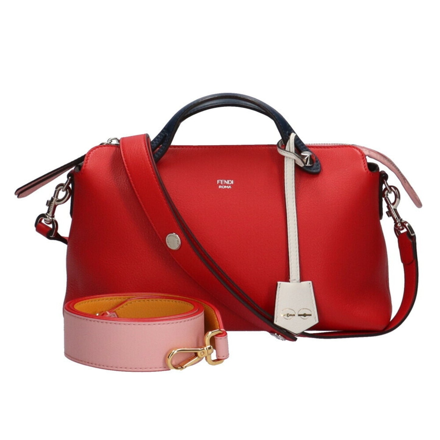 Fendi visor way shoulder bag leather red ladies