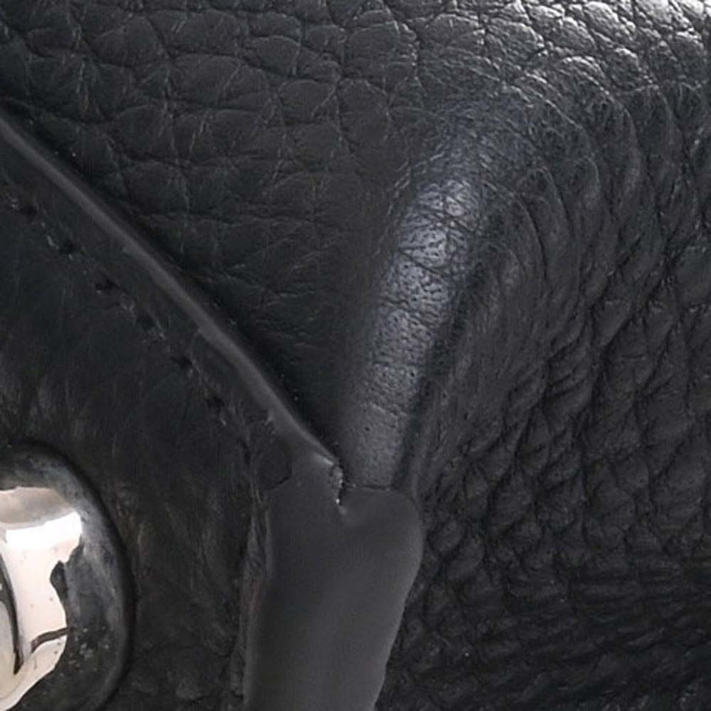 FENDI Selleria Leather Peekaboo Essential Handbag 7VA506 Black Ladies