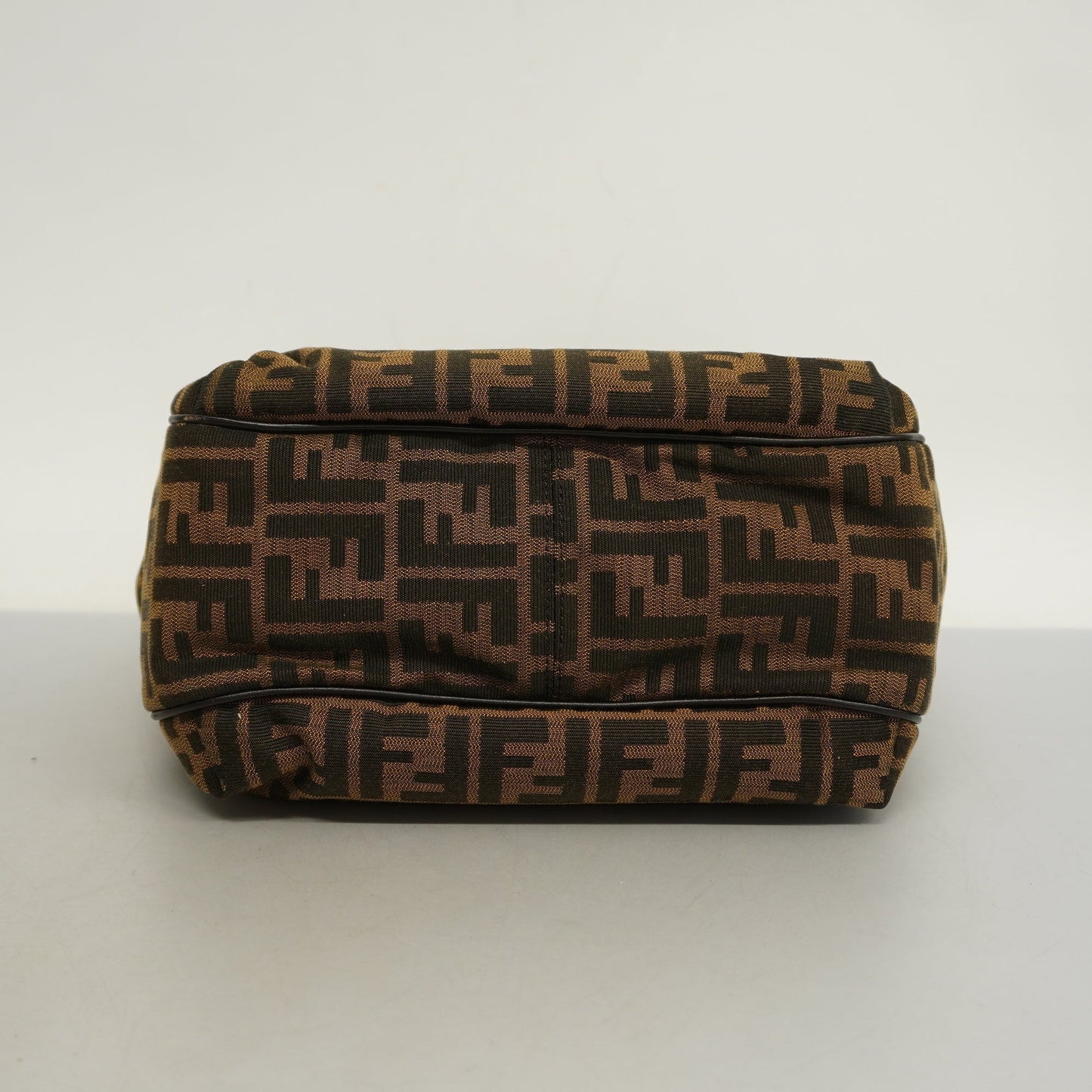 FENDIAuth Zucca Tote Bag Women's Nylon Canvas Brown